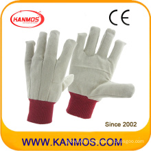 Double Palmed Red Cuff Drill Cotton Industrial Hand Safety Work Gloves (410012)
